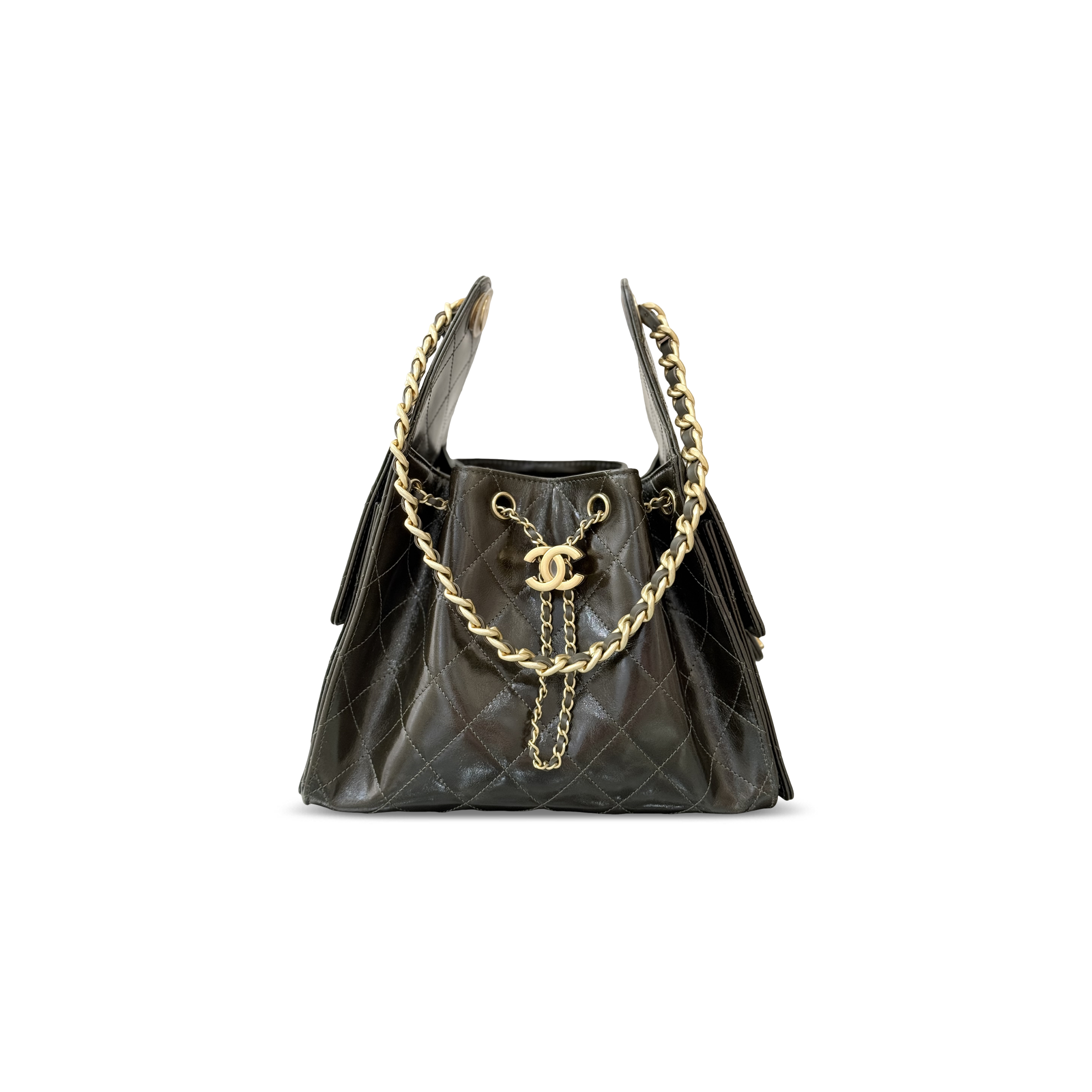 CHANEL 25 SMALL HANDBAG OIL-WAXED CALFSKIN AS5293 (30*26*14cm)